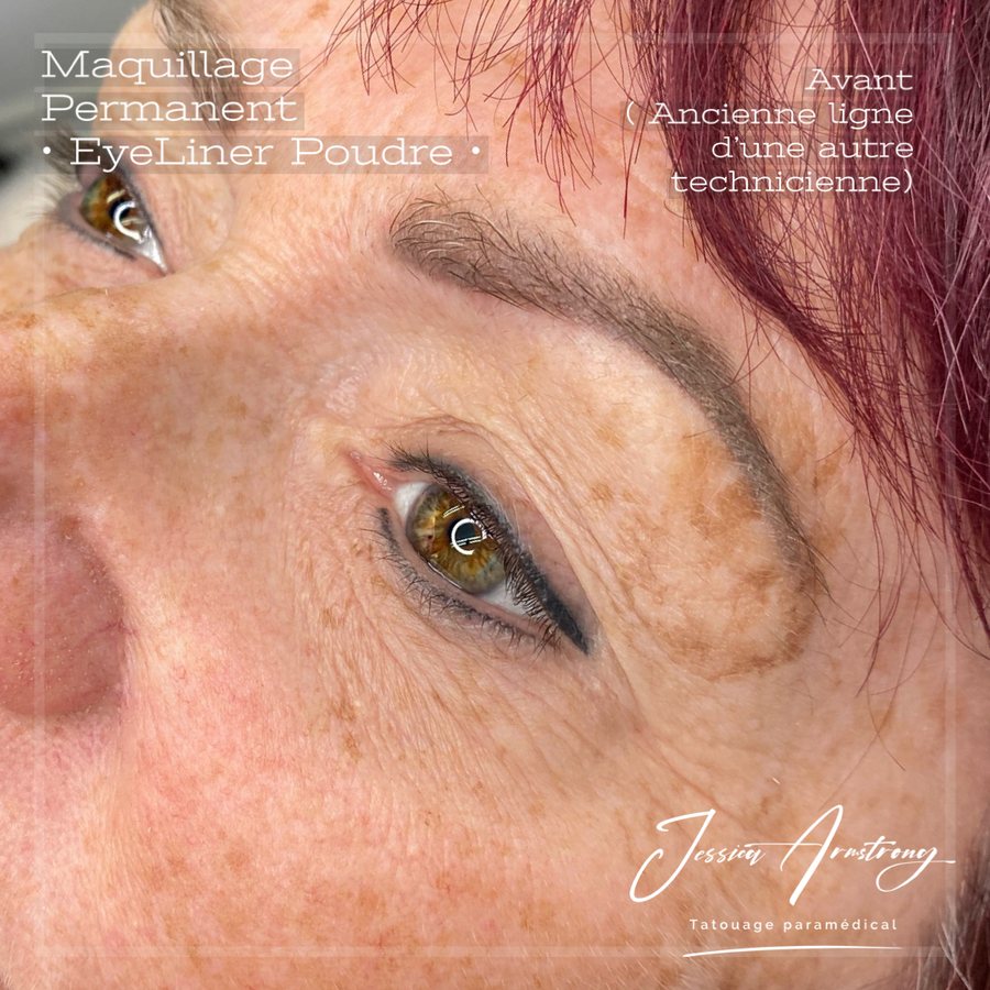 Avant maquillage permanent de l'eyeliner