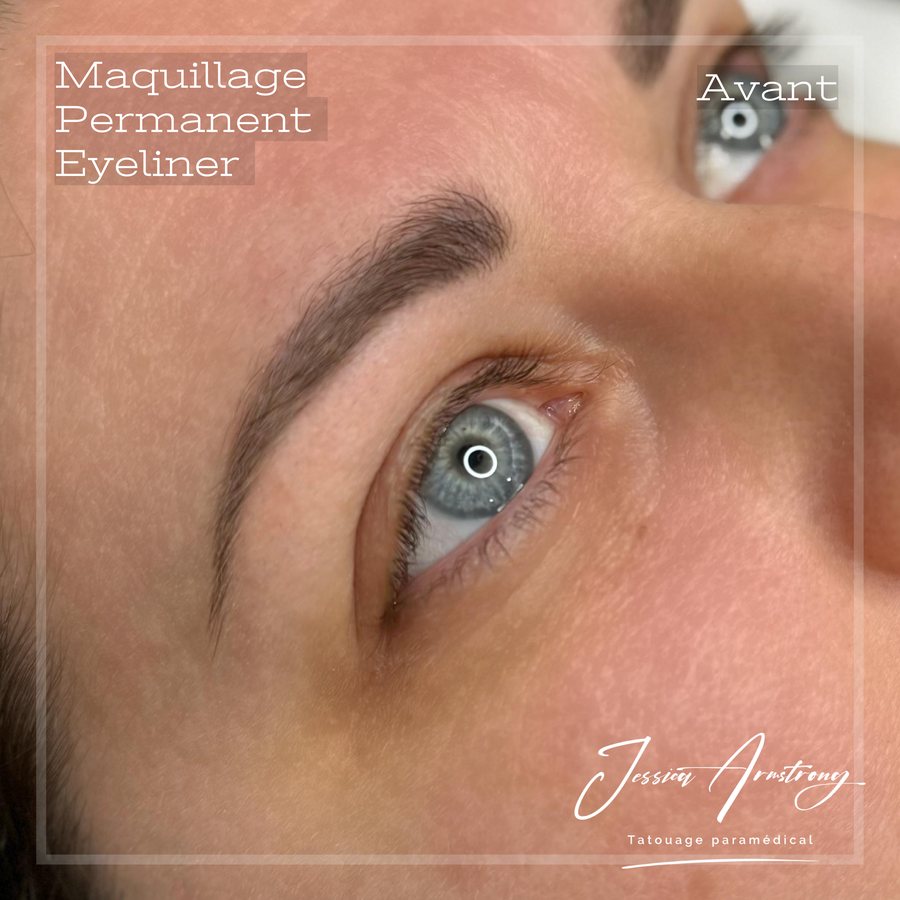Avant maquillage permanent de l'eyeliner
