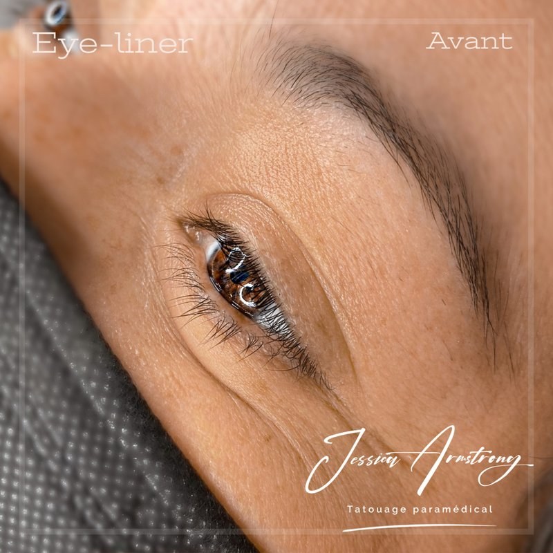 Avant maquillage permanent eye-liner, trait plein classique
