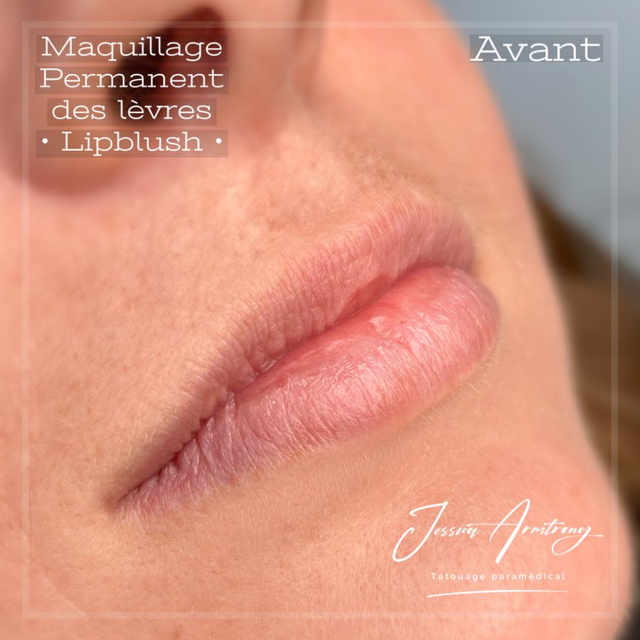 Avant maquillage permanent des lèvres, soft lip blush
