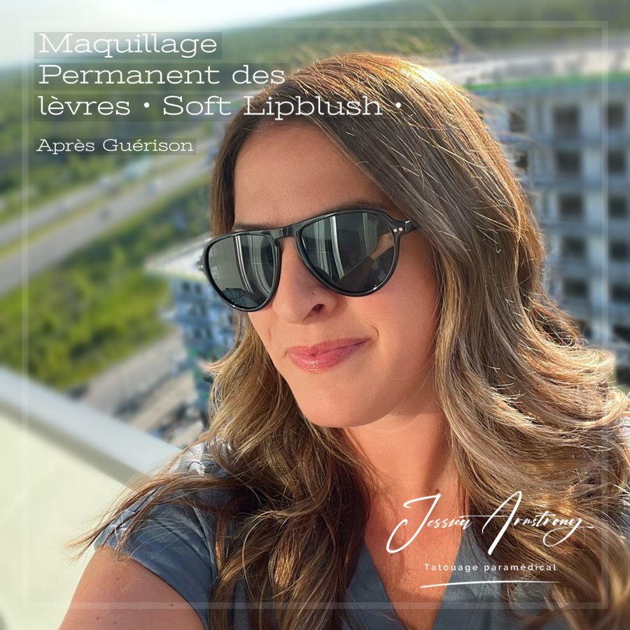 Après maquillage permanent des lèvres, soft lip blush