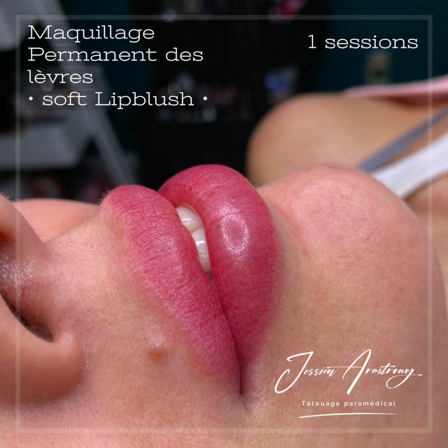 Résultat de maquillage permanent des lèvres, soft lip blush