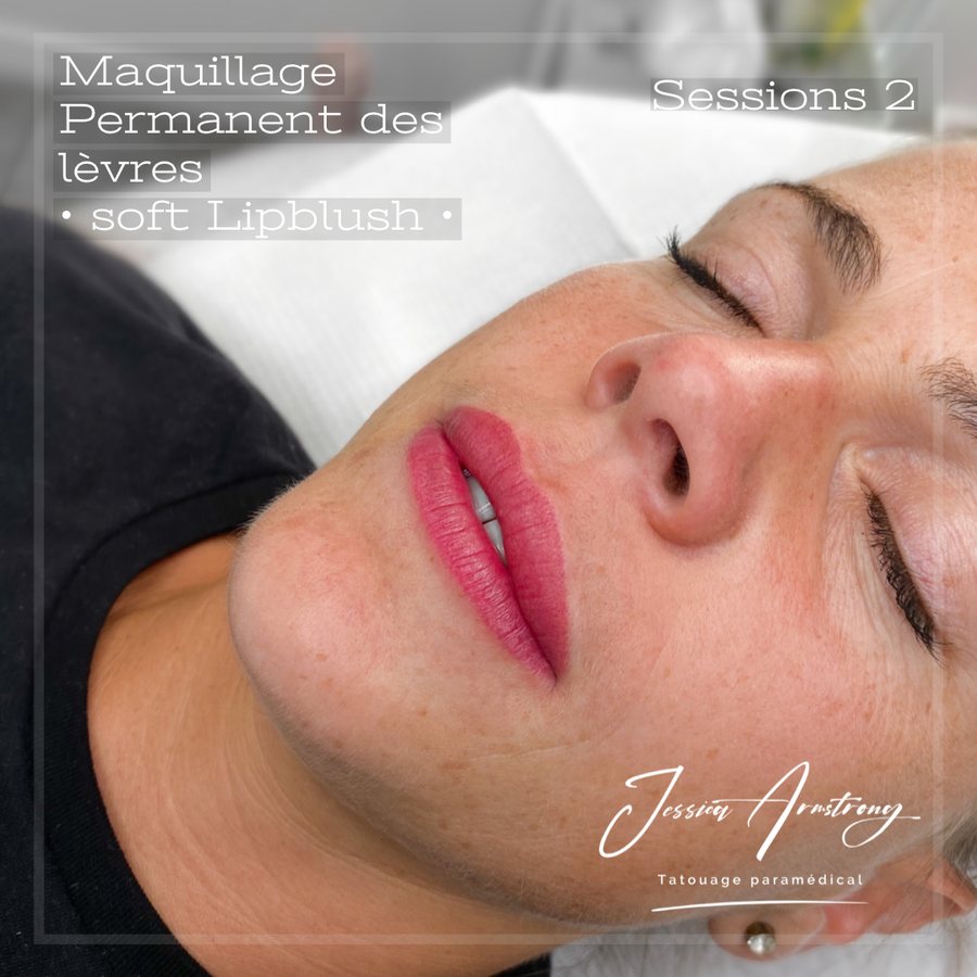 Résultat de maquillage permanent des lèvres, soft lip blush