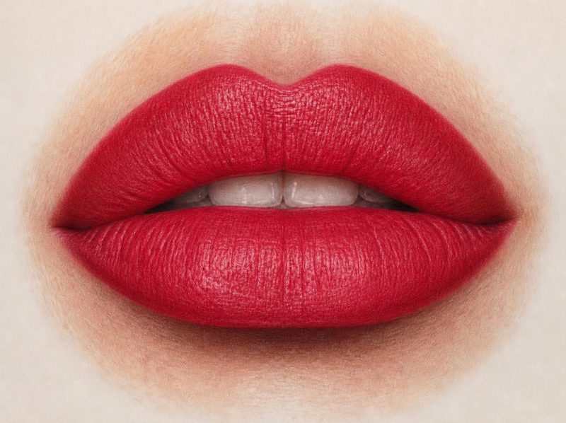 Lèvres d'un rouge plus foncé et plus mat, deux à trois jours après le Lipblush