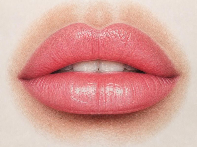 Lèvres rose moyen dont la couleur réapparaît, deux à quatre semaines après le Lipblush