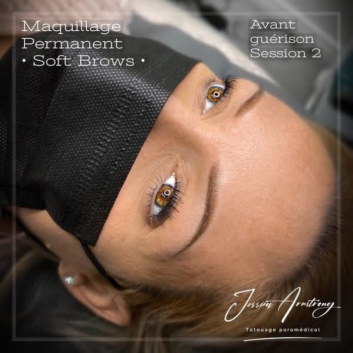 Avant guérison, session 2, maquillage permanent des sourcils